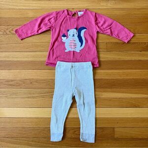 Kite Red Grey Organic Cotton Knit Squirrel Animal Playset Outfit 12-18